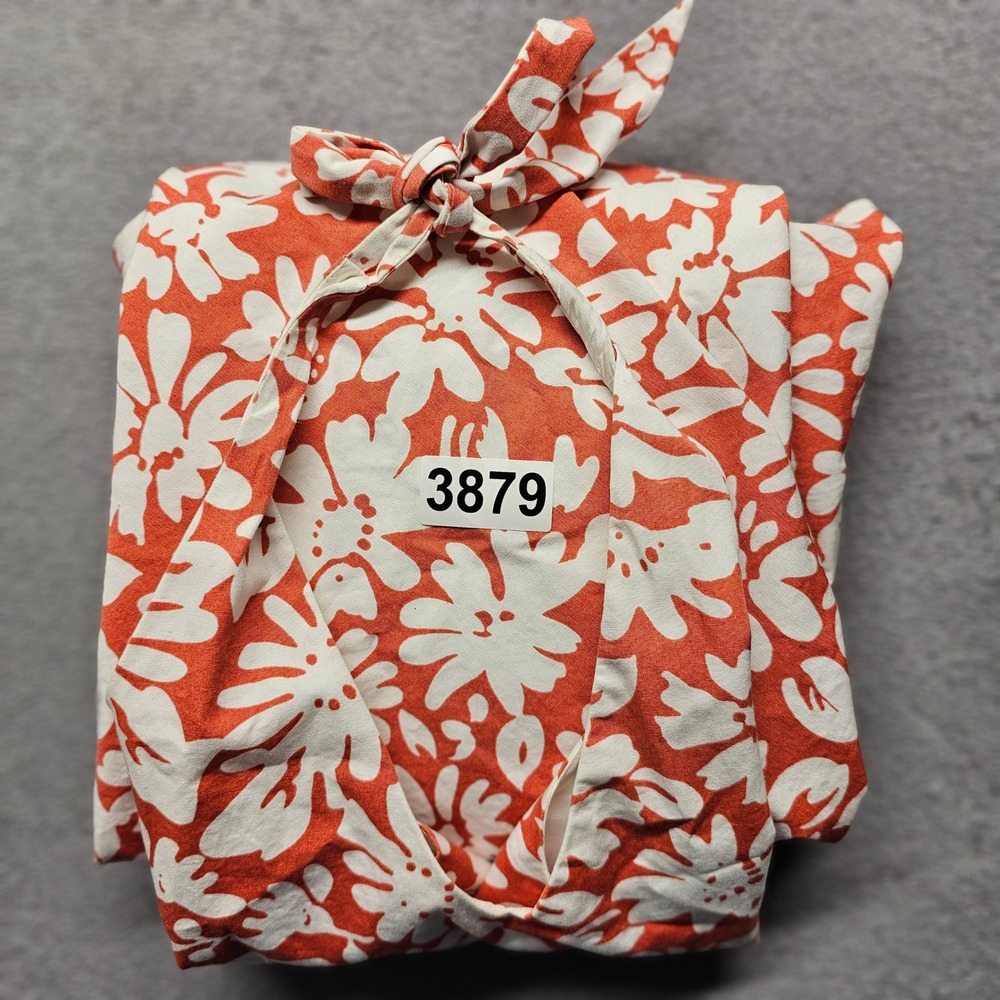 Ann Taylor Midi Dress Womens Size 2 Orange White Floral Halter Neck Back Zip - Picture 9 of 10